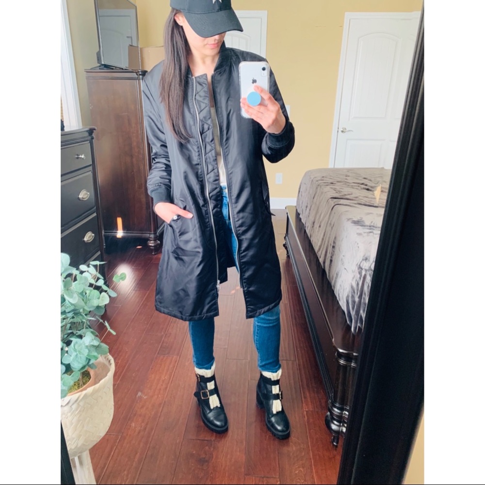 NWT Forever 21 Premium Label Long Bomber Jacket